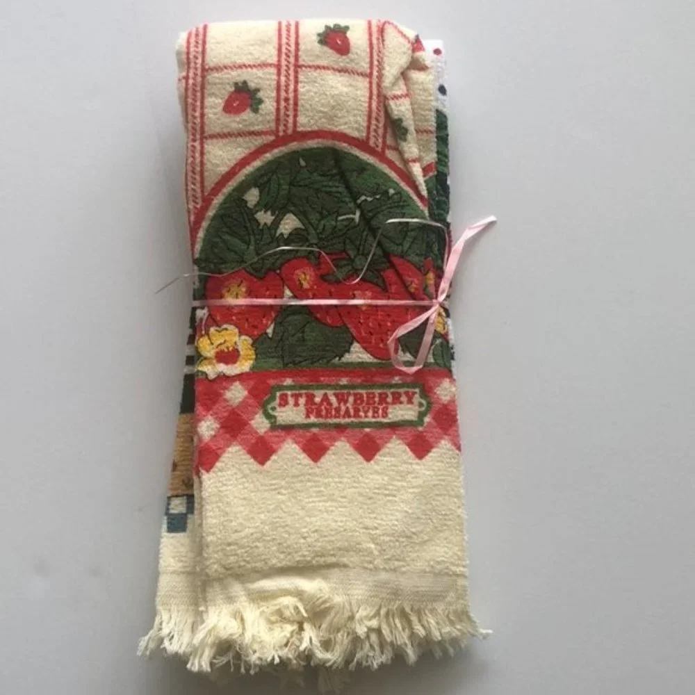Kitchen Tea Towels set of 3, fringed 23
